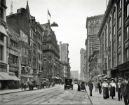 New York circa  Broadway and Hotel Victoria With the Flatiron Building looming in the distance